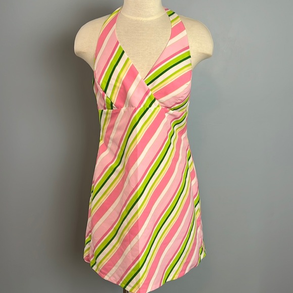 Vintage!  Figure Flattering Reversible halterDress - Picture 2 of 7